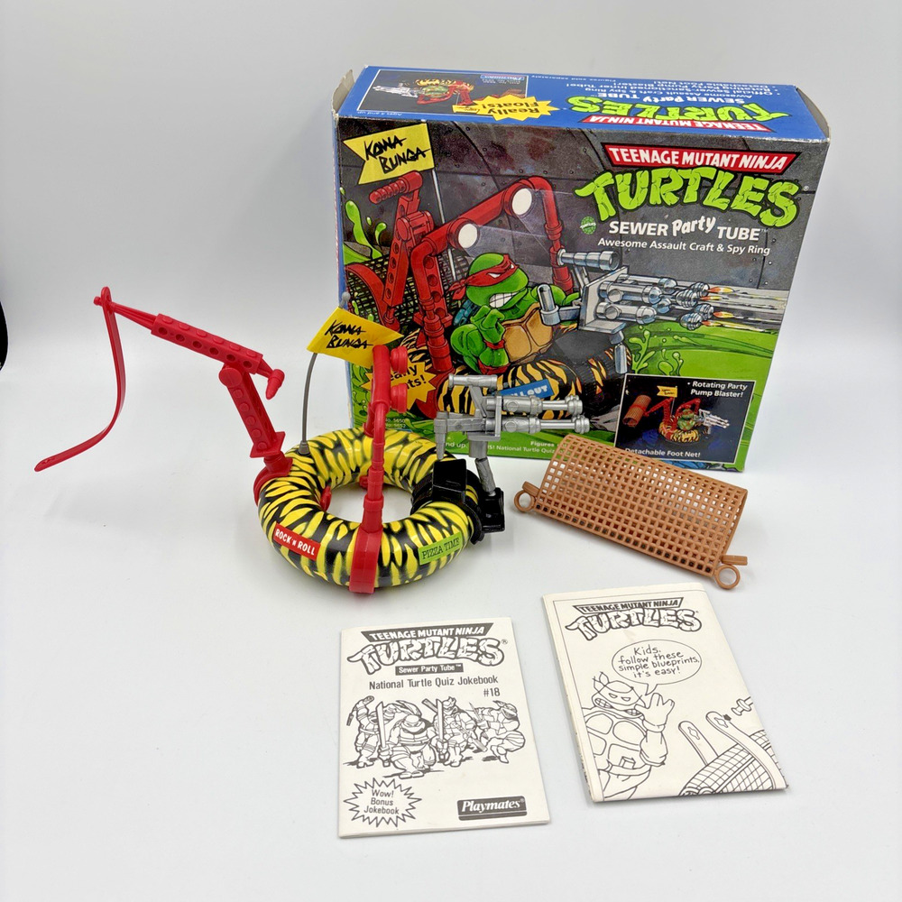 Vintage 1989 Teenage Mutant Ninja Turtles Sewer Party Tube Complete w/Box